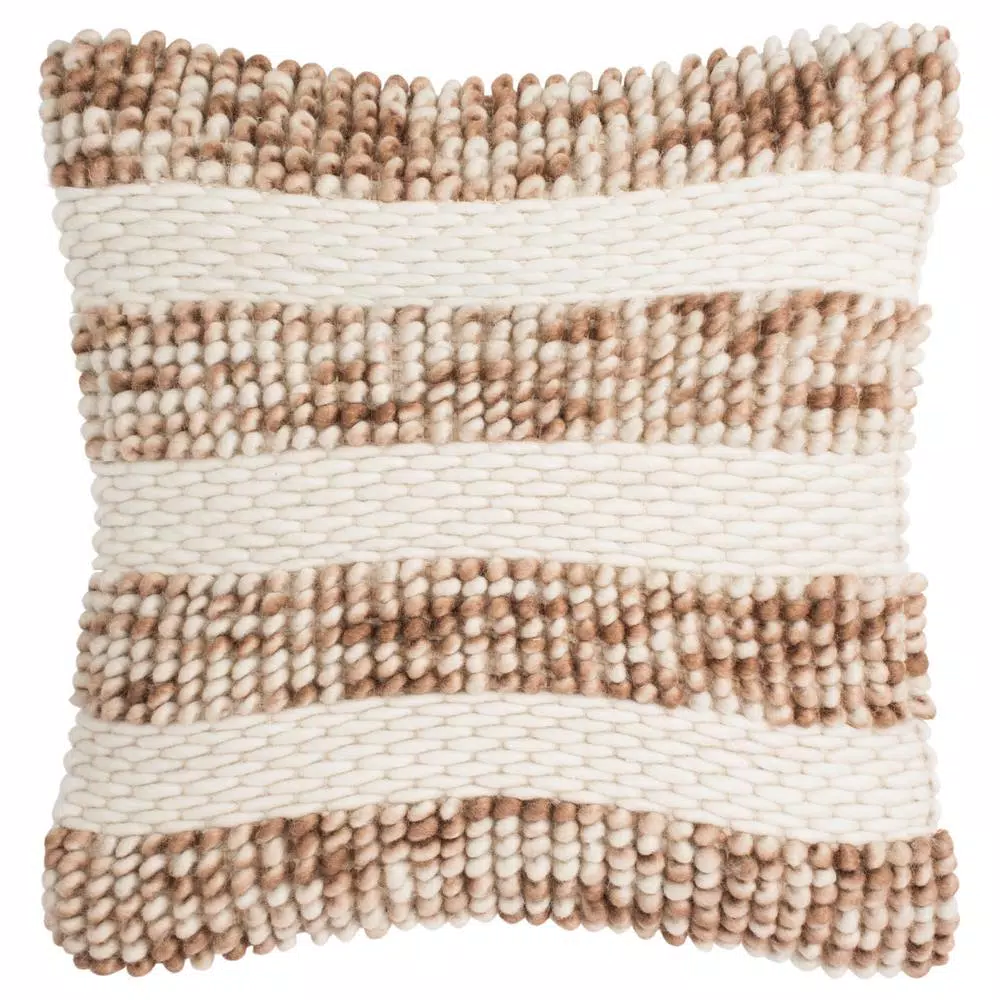Safavieh Looped & Weaved Striped Throw Pillow, 20 x 20 in., Eggshell Blend