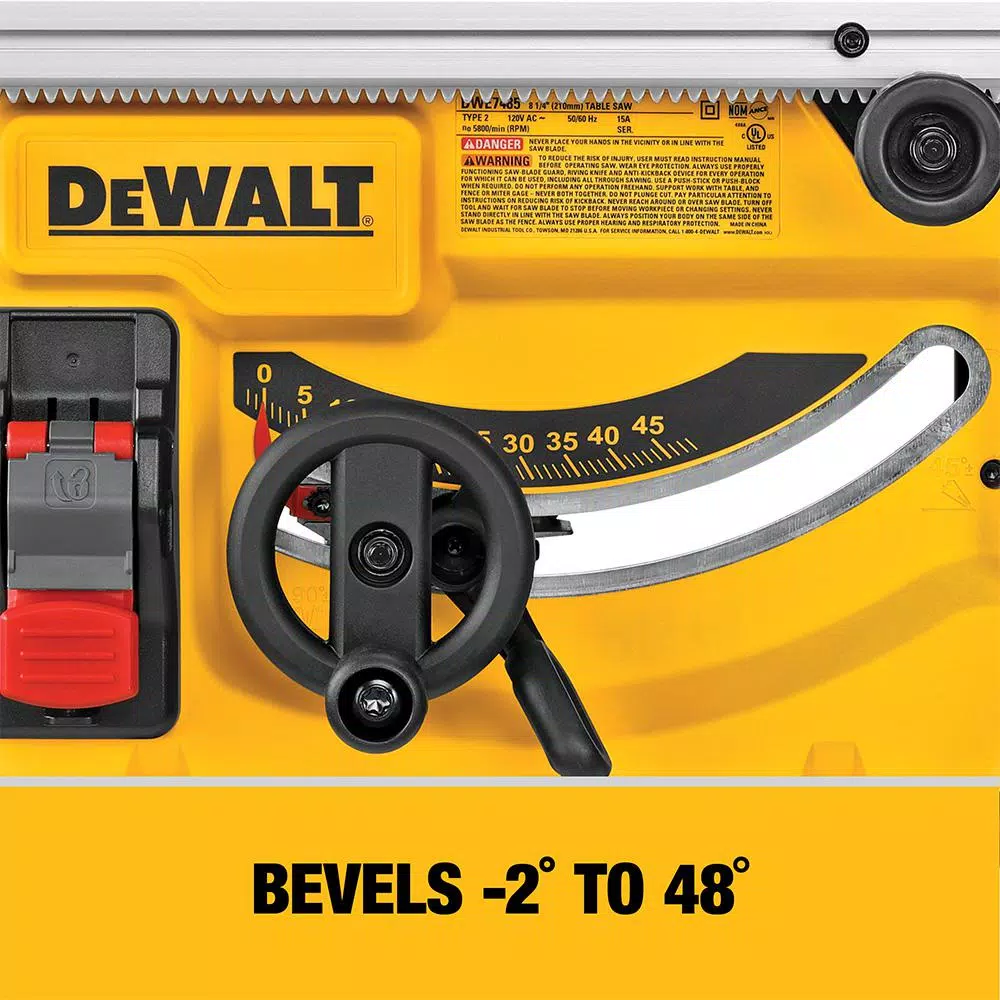 DEWALT DWE7485 8-1/4 in. 15 Amp Corded Compact Jobsite Table Saw