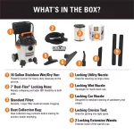 RIDGID 16 Gal. 6.5 Peak HP Stainless Steel Wet/Dry Shop Vacuum with 2.5 in. Locking Accessories thumbnail 2