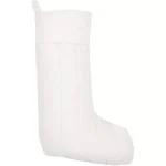 VHC Brands 20 in. Ivory Velvet Cotton Christmas Stocking - Traditional Holiday Decor thumbnail 1