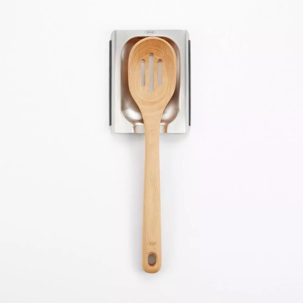 OXO Good Grips 3-Piece Beech Wood Utensil Set - Spoon, Slotted Spoon, and Turner