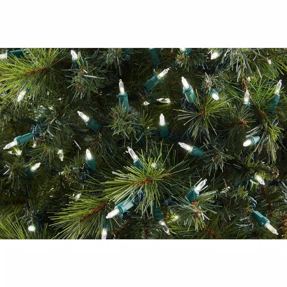 Home Accents Holiday 300-Light LED Mini Warm White Constant-On String Lights, Indoor/Outdoor, Green Wire