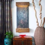 Water Wonders Nojoqui Falls Large Lightweight Slate Wall Fountain with Copper Patina Trim thumbnail 2