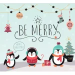 My Door Decor 7 ft. x 8 ft. Merry Penguins Christmas Garage Door Mural Banner thumbnail 1