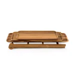 Picnic Time Acacia Wood 3-Tier Serving Ladder Station Set with Removable Trays thumbnail 5