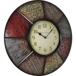 FirsTime 20.5 in. Round Patchwork Wall Clock, Multicolor Modern Quartz Movement thumbnail 5