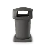Toter 60 Gallon Heavy Duty Park Trash Can with Dome Lid and Bag Holder Straps, Gray thumbnail 1