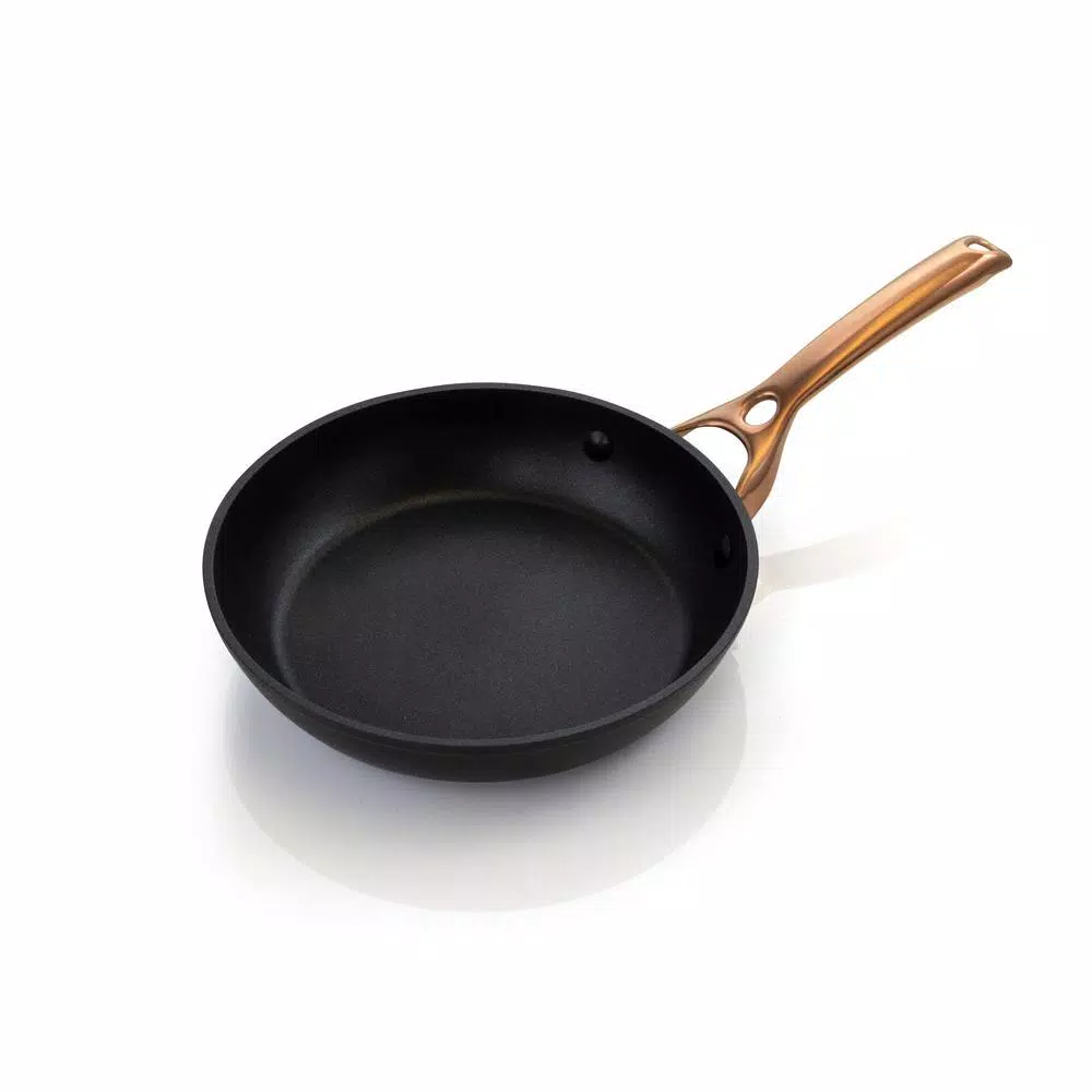 Oster Allsberg 10-Piece Aluminum Nonstick Cookware Set with Bronze Handles, Black and Bronze