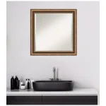 Amanti Art Manhattan 24 in. Square Bronze Wood Framed Beveled Edge Bathroom Vanity Mirror thumbnail 7