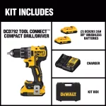 DEWALT 20V MAX XR Brushless 1/2 in. Compact Drill Driver Kit with (2) 2.0Ah Batteries and Tool Connect thumbnail 2