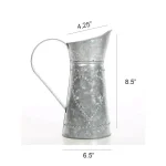 Benzara Gray Decorative Galvanized Metal Pitcher with Hammered Heart Design thumbnail 5