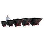 Rubbermaid Commercial Products Rubbermaid Commercial 1/2 cu. yd. Black Tilt Truck Hinged Dome Top Lid thumbnail 3