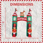 Fraser Hill Farm 10 ft. Santa's Toy Shop Archway Inflatable with White Lights thumbnail 3