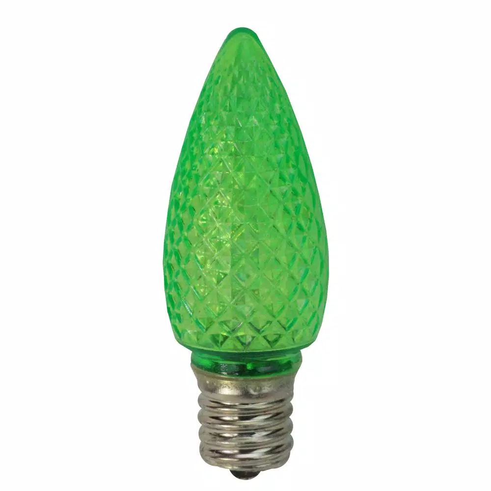Sienna Green C9 LED Faceted Christmas Replacement Bulbs, 25-Pack