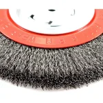 Forney 8 in. Wide Face Crimped Wire Bench Wheel Brush, 1/2 in. and 5/8 in. Arbor thumbnail 3