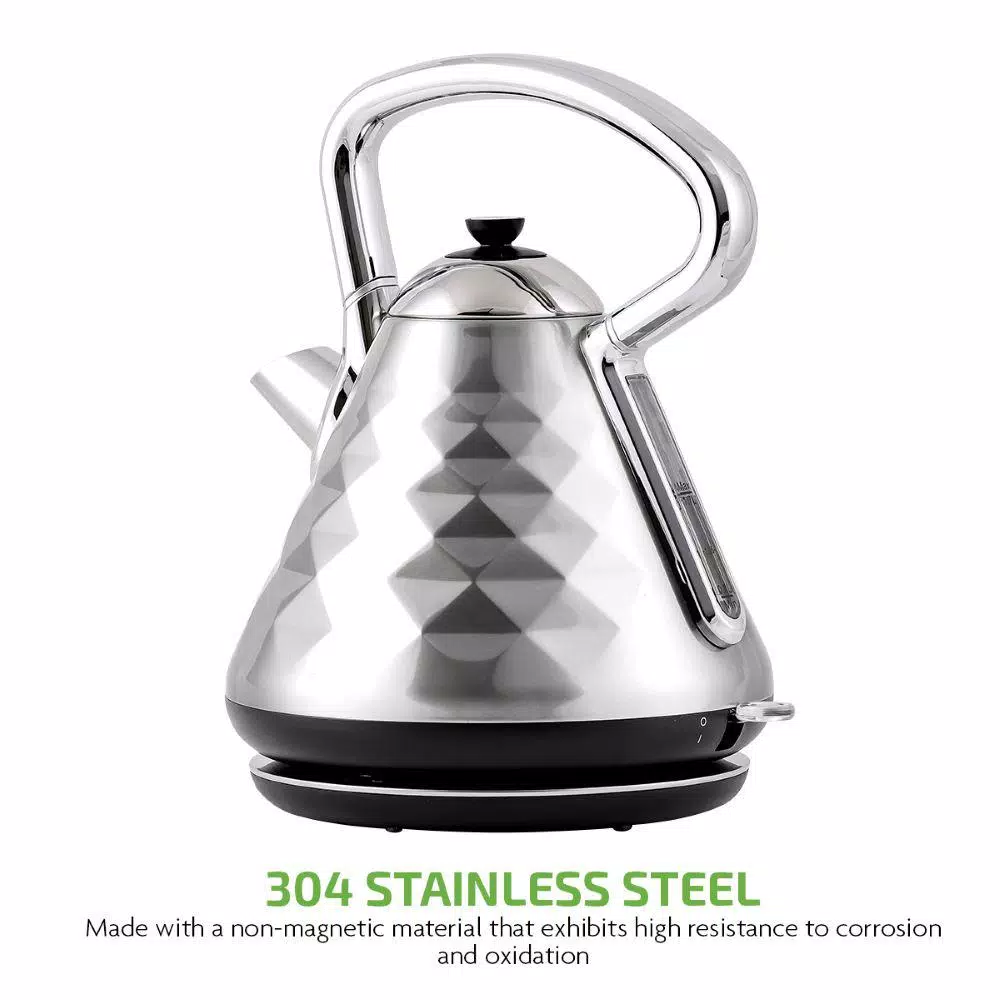 Ovente Cleo Collection 1.7L Electric Kettle, 1500W Stainless Steel Tea Kettle with Auto Shut-Off