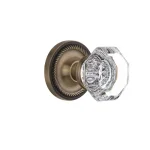 Nostalgic Warehouse Waldorf Crystal Passage Knob, Antique Brass, 2-3/8 in. Backset thumbnail 1
