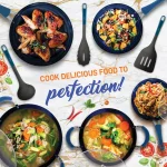 NutriChef Blue Diamond Ceramic 11-Piece Nonstick Aluminum Cookware Set thumbnail 8