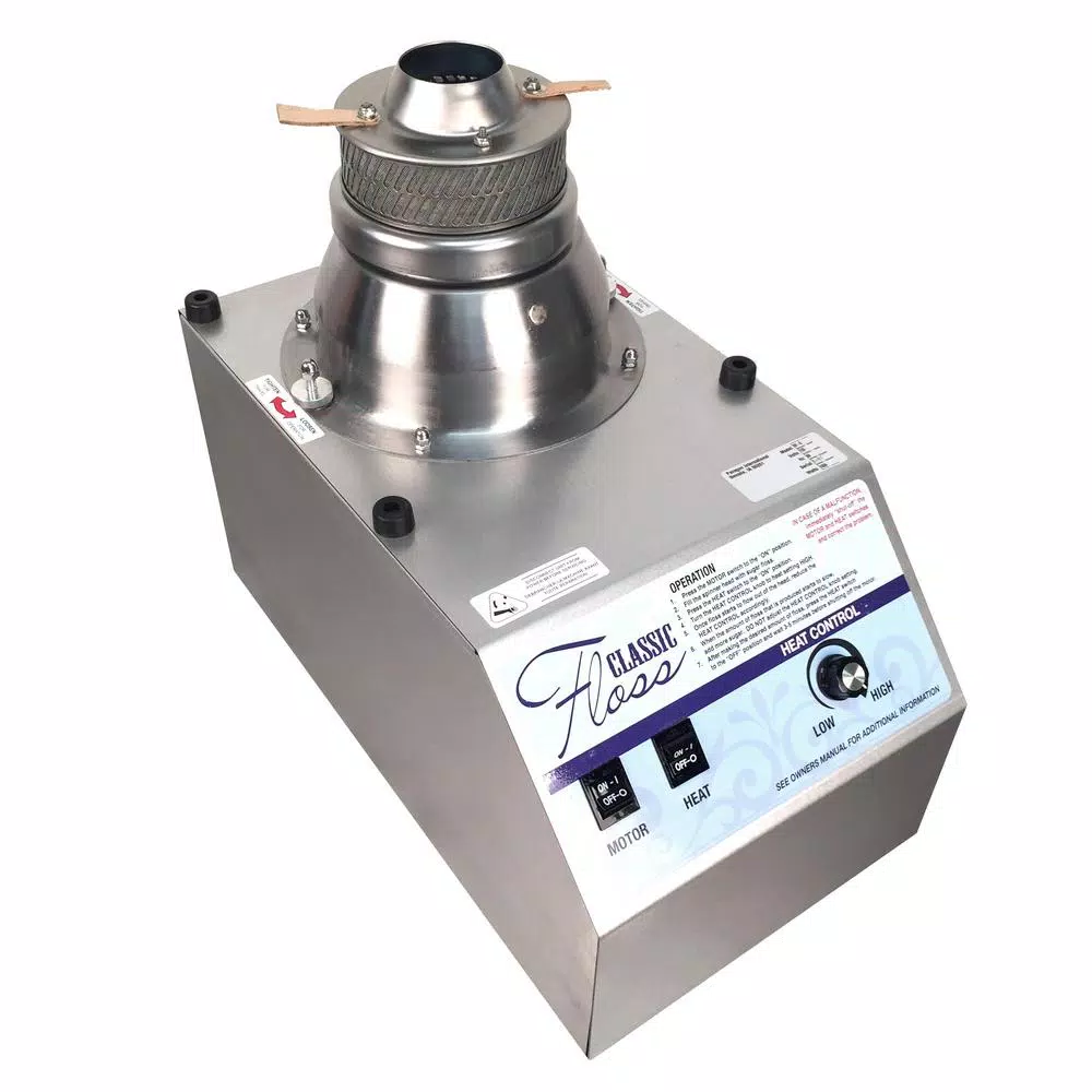 Paragon Classic White Stainless Steel Cotton Candy Machine - Commercial Quality Countertop Maker