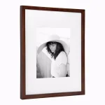 DesignOvation Gallery 13 x 16 in. Walnut Brown Wood Picture Frame with White Mat for 8 x 10 in. Photos thumbnail 2