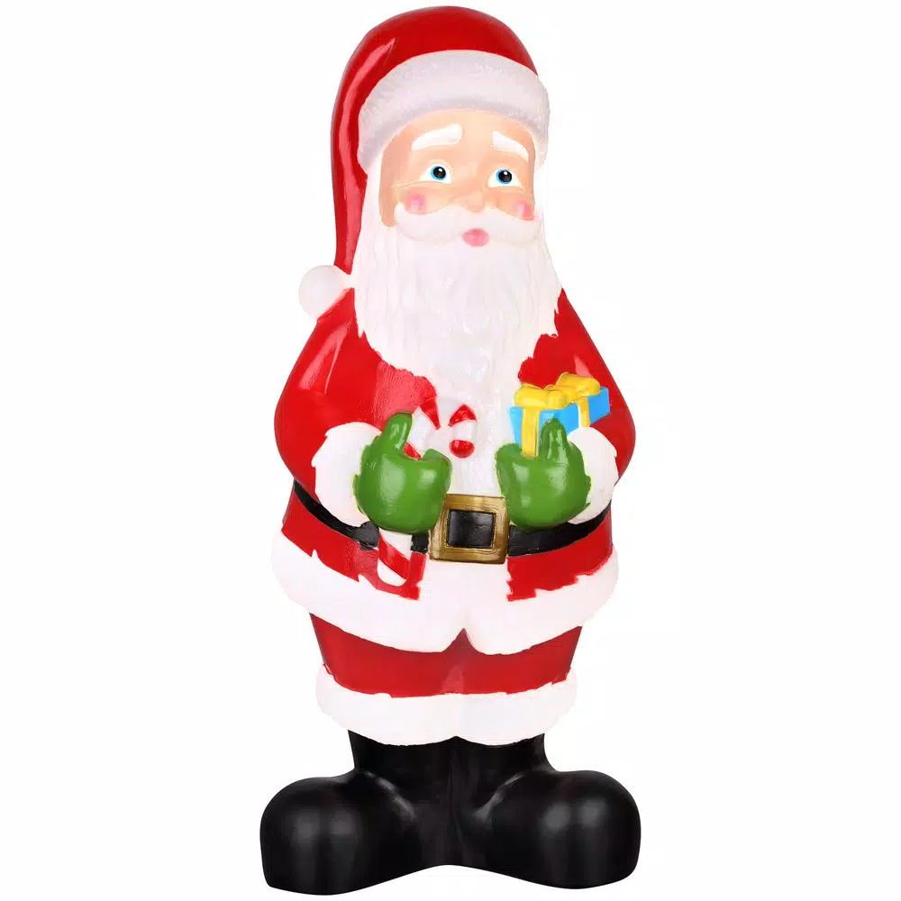 Gemmy Vintage Santa Blow Mold LED Outdoor Christmas Decoration - Warm White Light