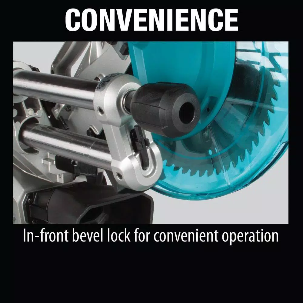 Makita 10 in. 15 Amp Dual-Bevel Sliding Compound Miter Saw with Laser and Folding Stand Kit