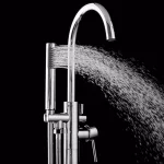AKDY Freestanding Floor Mount Roman Tub Faucet with Hand Shower, Chrome thumbnail 5