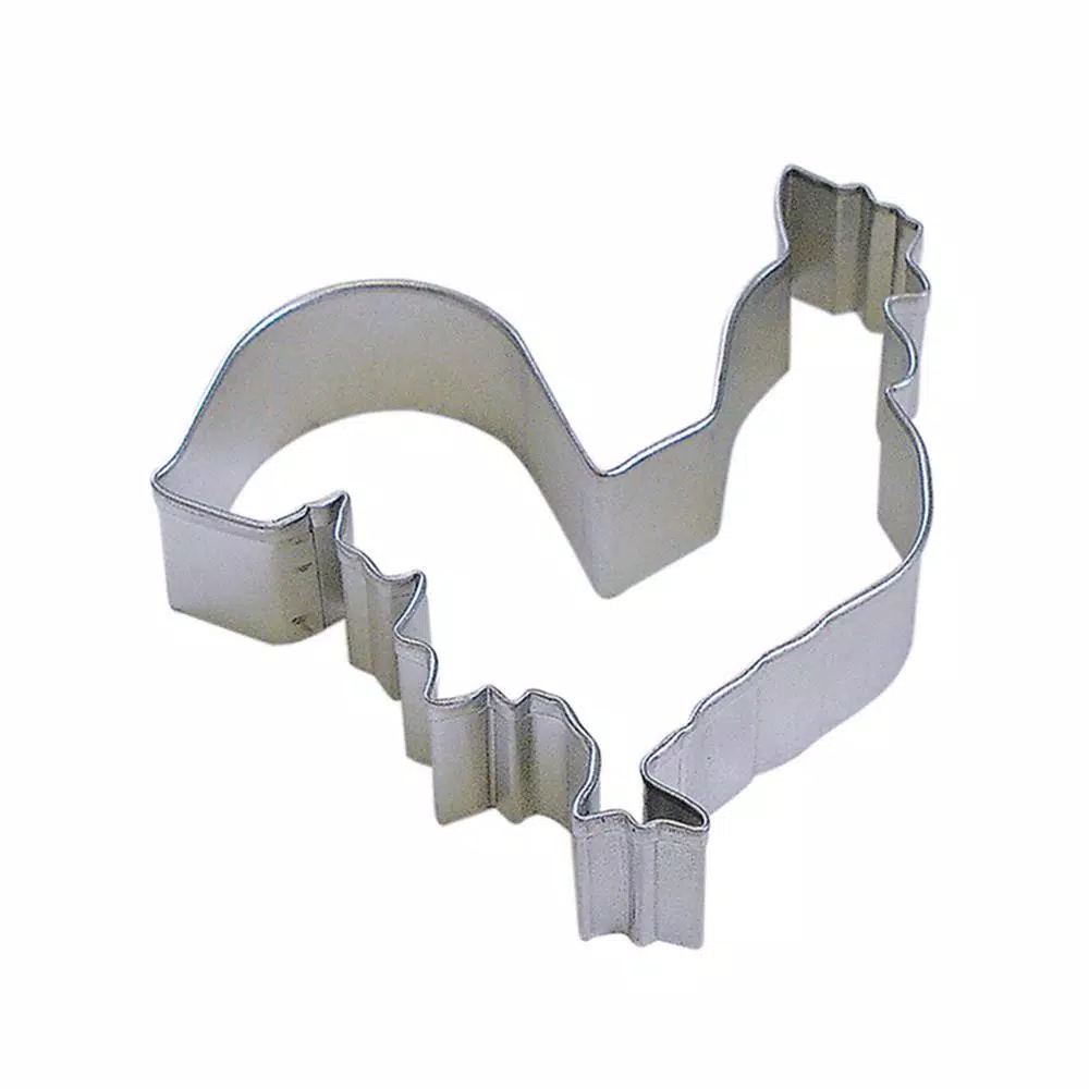 CybrTrayd-R&M 12-Piece Rooster Tinplated Steel Cookie Cutter Set with Recipe