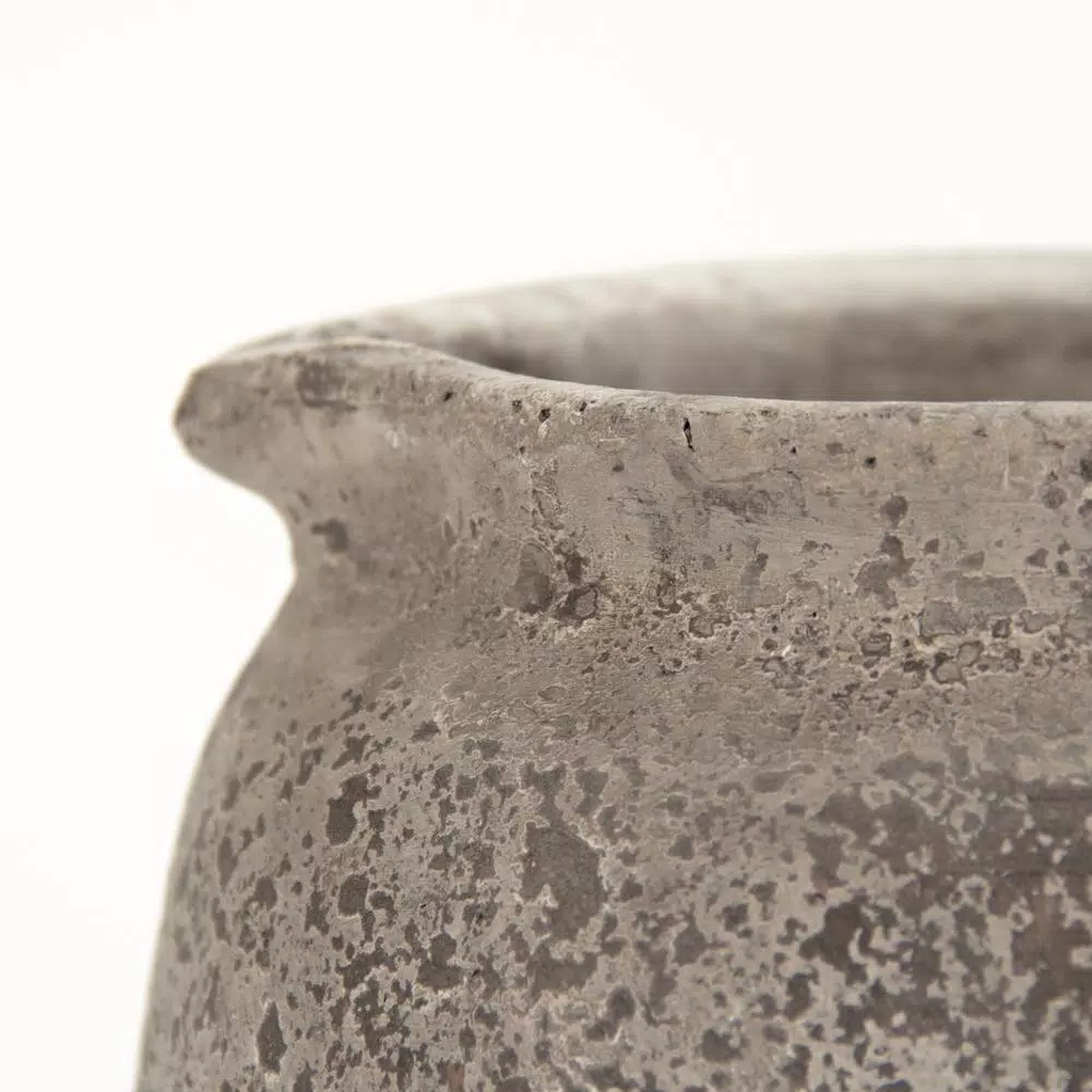 Zentique Terracotta Grey Decorative Pitcher Vase - Distressed Ceramic Table Vase