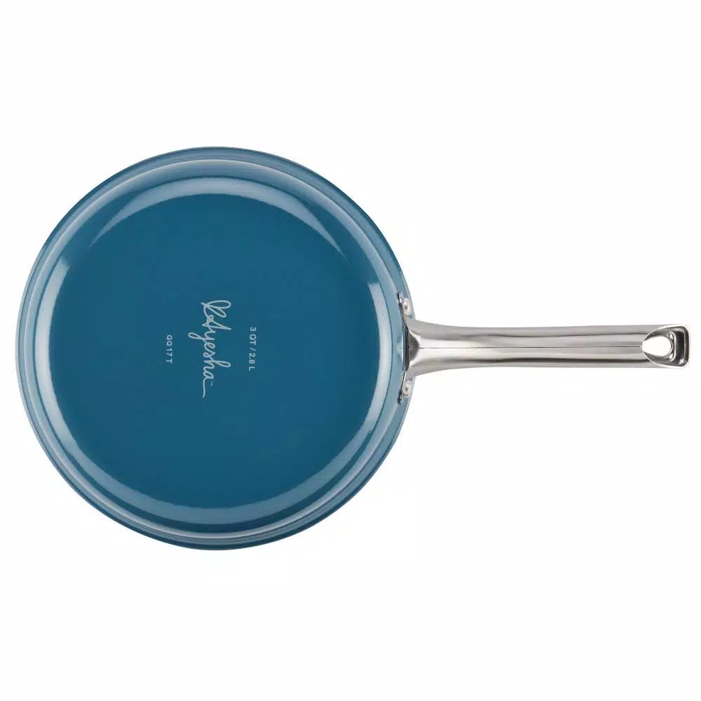 Ayesha Curry Ayesha Home Collection 3 qt. Aluminum Nonstick Saute Pan with Glass Lid, Twilight Teal