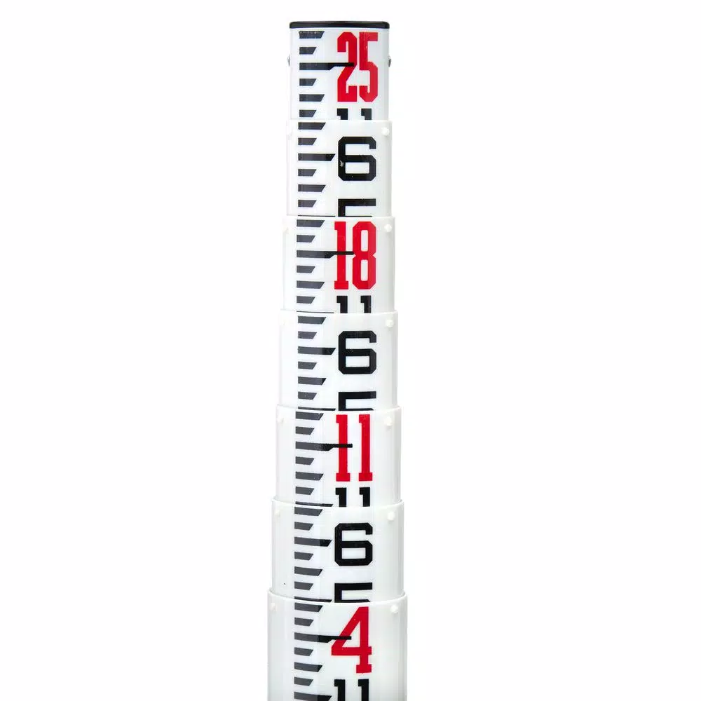 AdirPro 25 ft. Oval Fiberglass Surveyor Leveling Grade Rod