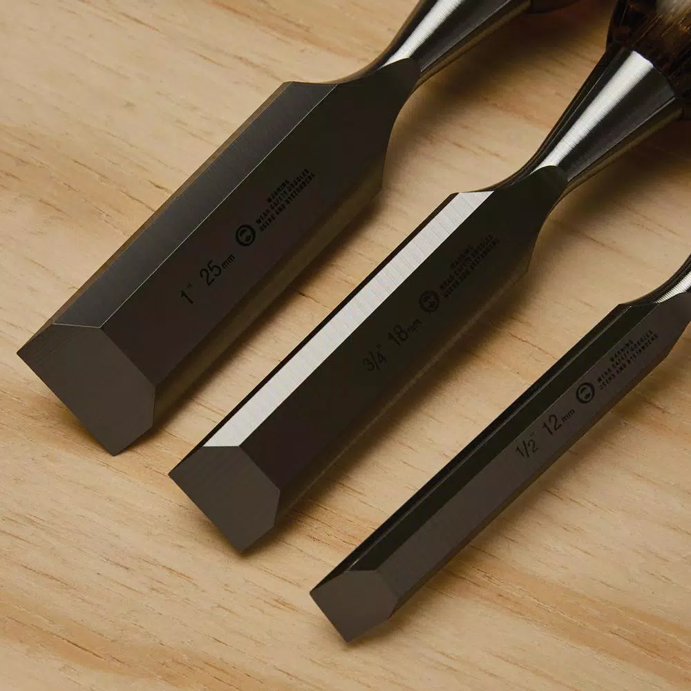 Stanley FatMax 3-Piece Thru-Tang Wood Chisel Set (1/2 in., 3/4 in., 1 in.)