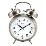 Equity by La Crosse Chrome Metal Twin Bell Analog Quartz Alarm Table Clock with Backlight thumbnail 5