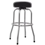 WEN 300 lb. Capacity Chrome-Plated Swivel Shop Bar Stool with Padded Vinyl Cushion thumbnail 2