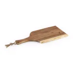 Picnic Time Artisan 18 in. Acacia Wood Serving Board with Live Edge and Hemp Rope Handle thumbnail 1