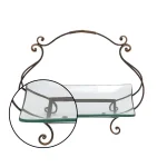 LITTON LANE 20 in. x 17 in. New Traditional Iron and Glass Cartouche Plate Server thumbnail 3