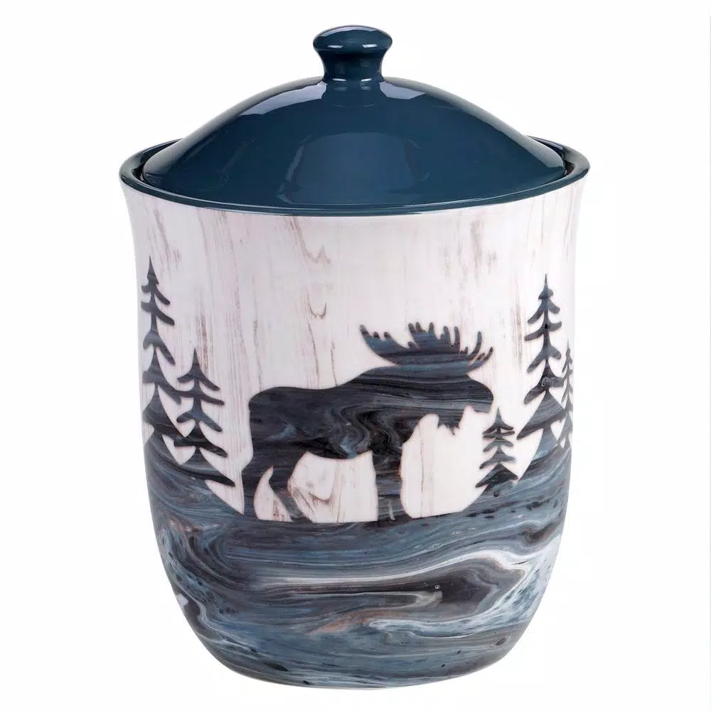 Certified International Fluidity Lodge Multicolored Earthenware Cookie Jar, 104 oz.