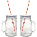 Starfrit Gourmet By Starfrit 12-Piece Glass Mason Jar Mug Set with Lids and Reusable Straws, 16 oz. thumbnail 2