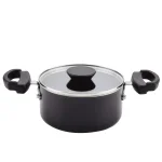 Farberware Neat Nest 1.5 Qt. Aluminum Nonstick Saucepot with Glass Lid, Black thumbnail 1