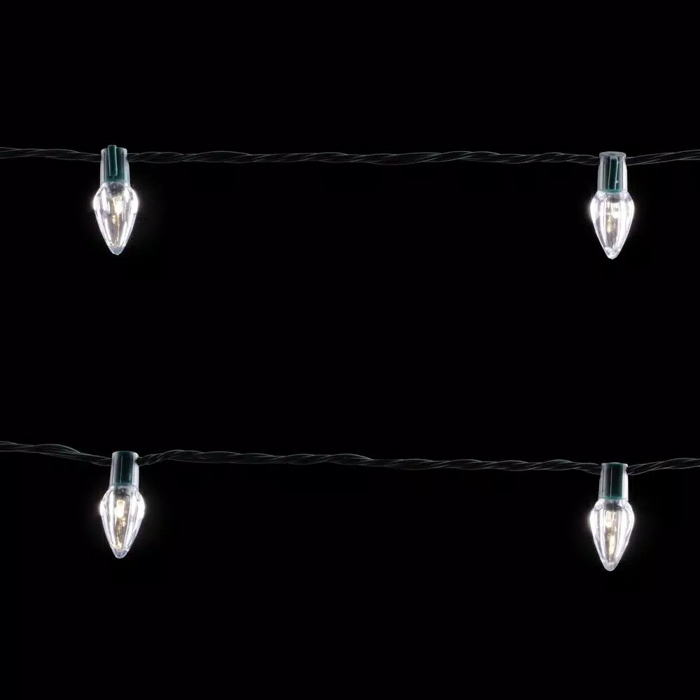 Home Accents Holiday Super Bright C9 LED Warm White Christmas String Lights, 50-Light Constant-On Set (Pack of 6)