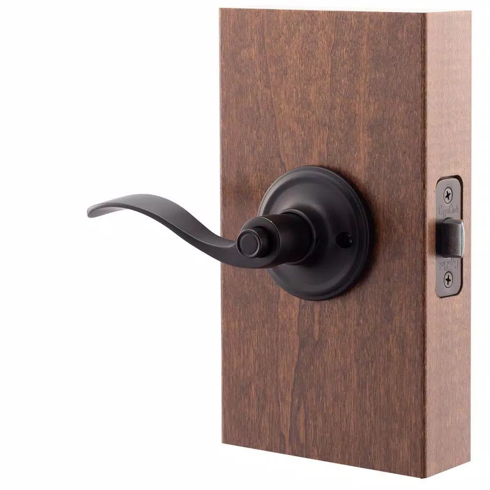 Copper Creek Waverlie Colonial Black Privacy Lever for Bedroom and Bathroom Doors