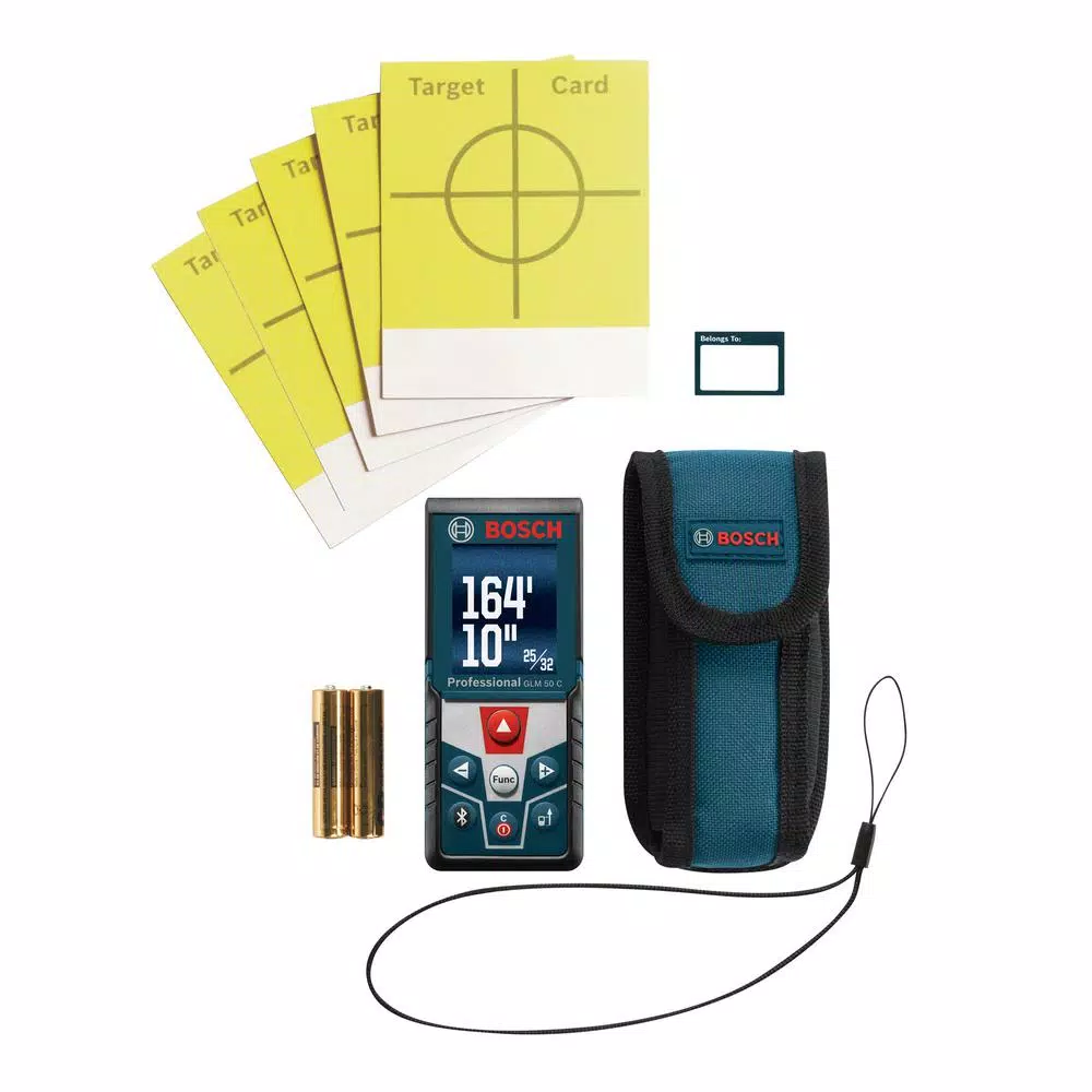 Bosch GLM 50 CX Laser Distance Measurer with Bluetooth and Color Display, 165 ft.