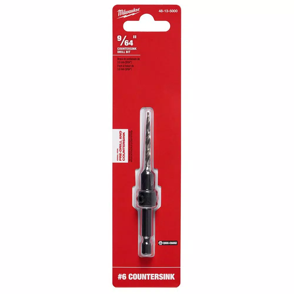 Milwaukee #6 Countersink with 9/64 in. High Speed Steel Drill Bit