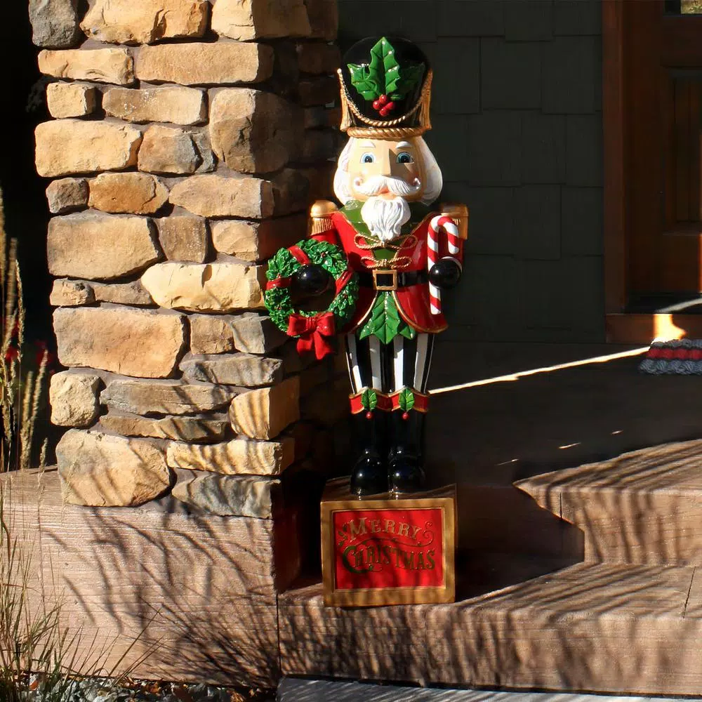 Sunnydaze Decor 48 in. Karl Nutcracker Christmas Statue - Indoor/Outdoor Resin Sculpture