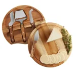 TOSCANA Acacia Circo Round Cheese Board and 4-Piece Stainless Steel Tool Set thumbnail 5