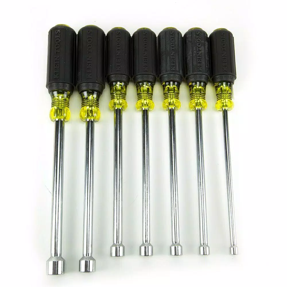 Klein Tools 7-Piece Hollow Shaft Nut Driver Set with Cushion-Grip Handles