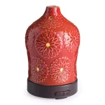 Airome Lotus Ultrasonic Essential Oil Diffuser, 9.3 in, Red/Orange Ceramic thumbnail 1