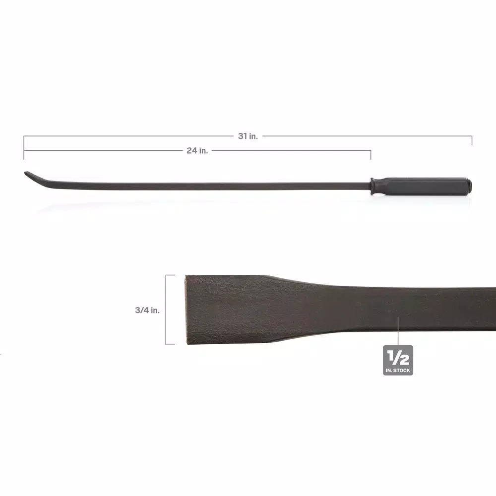 TEKTON 31 in. Angled Tip Pry Bar with Steel Striking Cap