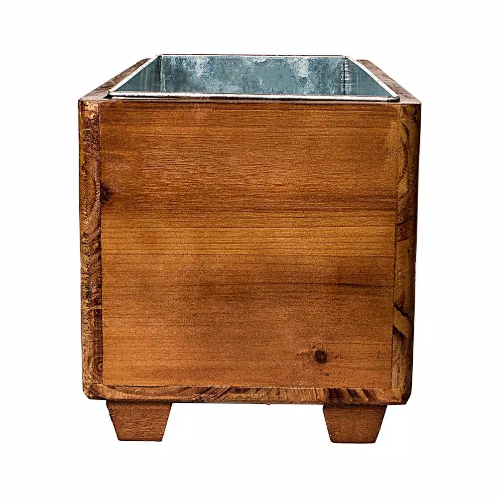 Cathy's Concepts Rustic Halloween Wooden Wine Trough with Galvanized Metal Ice Bucket