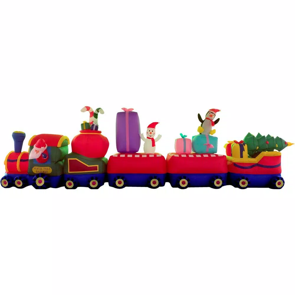 Fraser Hill Farm 6 ft. Santa on Christmas Express Inflatable Holiday Decoration
